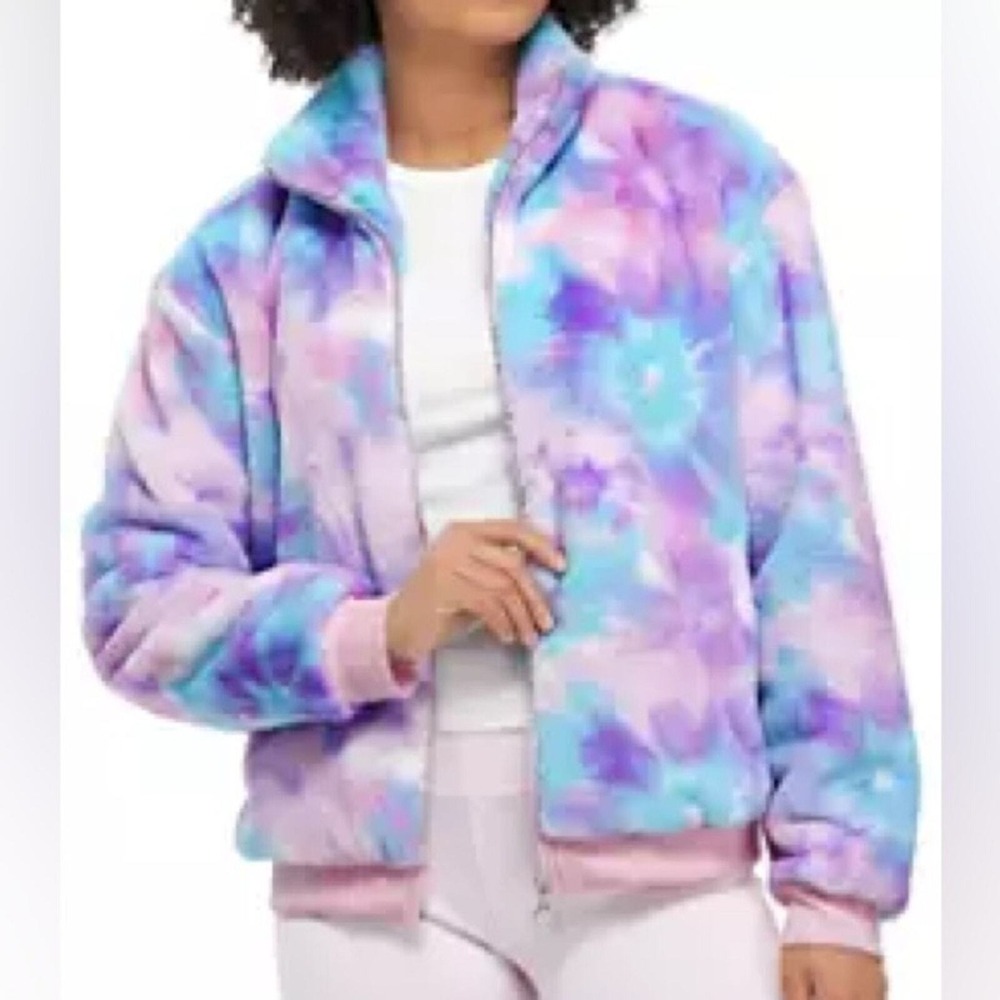 NWT Crown & Ivy Women's Tie Dye Full Zip Plush Cozy Jacket size XL - Picture 1 of 7